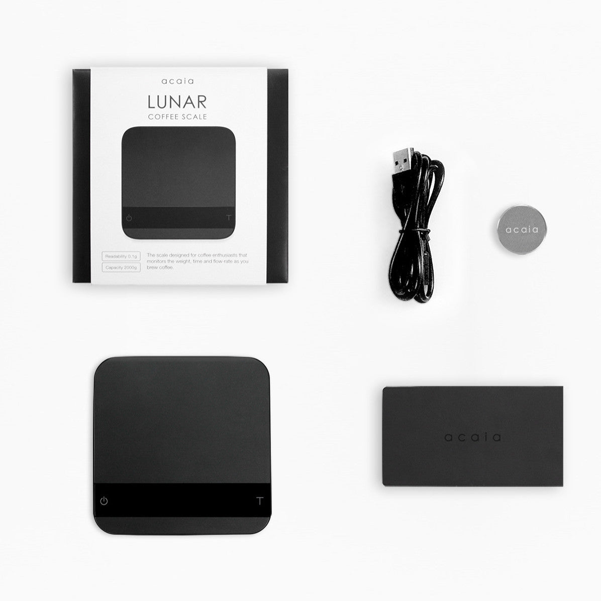 Digitale Feinwaage Acaia Lunar - Baristawaage mit USB-C, Tara-Speicher, App-Anbindung Acaia