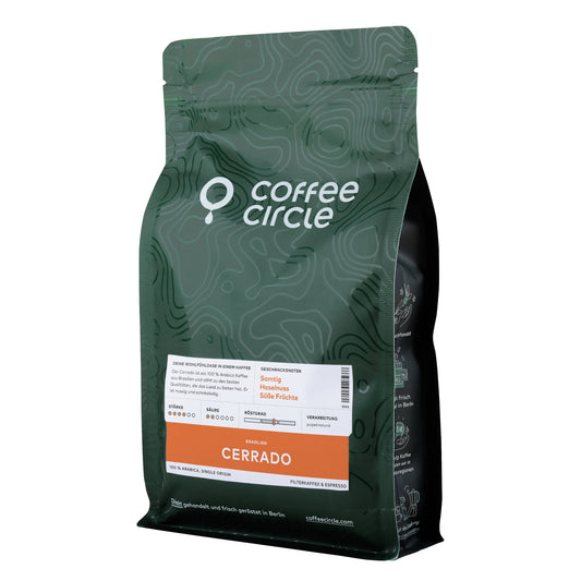 Cerrado Kaffee & Espresso 100% Arabica Brasilien nussig schokoladig für Filterkaffee und Espresso